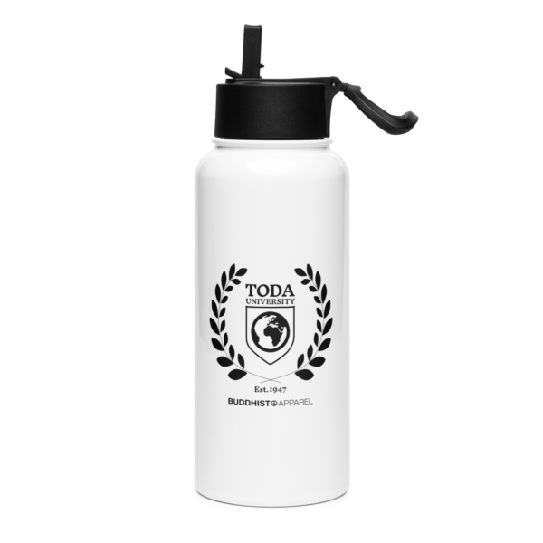 Toda University Stainless steel water bottle with a straw lid