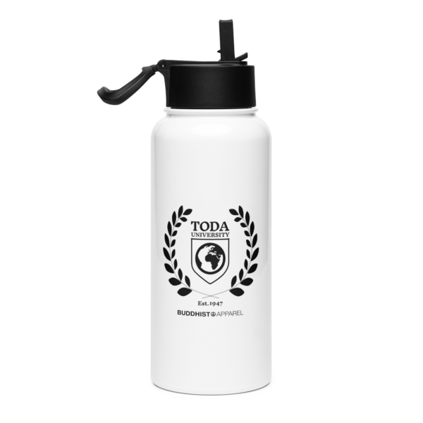Toda University Stainless steel water bottle with a straw lid